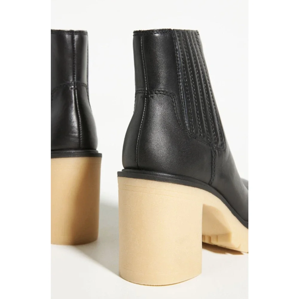 Dolce Vita Caster H2O Booties in Black Leather Anthropologie